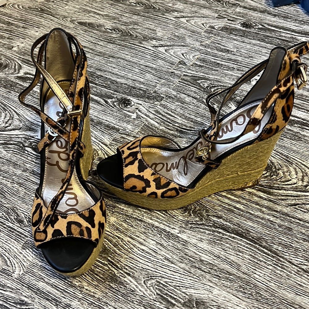 Brand new leopard print Sam Edelman wedges